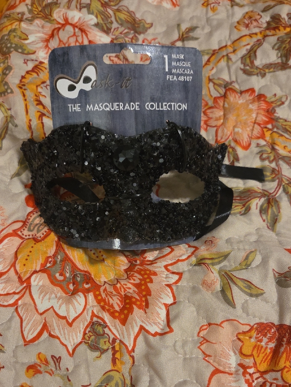 Mask-It The Masquerade Collection Black Sequin Masquerade Mask